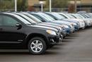 A row of Toyota RAV4s are displayed on the sales lot at a Toyota dealership on February 24, 2011 in Oakland, California.