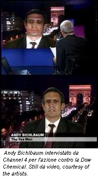 Andy Bichlbaum intervistato da Channel 4 per l