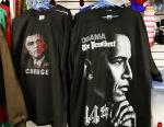 T-shirts commemorating Barack Obama's win