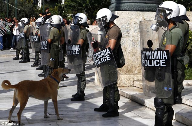 Greek riot police: But Mr Rastani says traders are unconcerned by the global economic situation