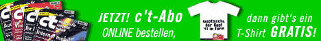 Jetzt ein c't-Abo bestellen - dann gibt's ein T-Shirt gratis!